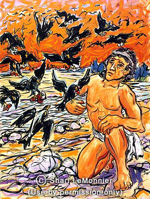 Elijah in the Wilderness, Christian Fine Art by Shari LeMonnier.