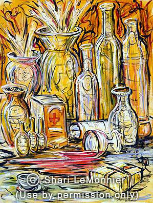 Vessels of Treasure, Jars of Clay, Christian Fine Art by Shari LeMonnier.